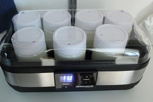 10 Stunden in der Joghurtmaschine reifen lassen für selbstgemachen Joghurt