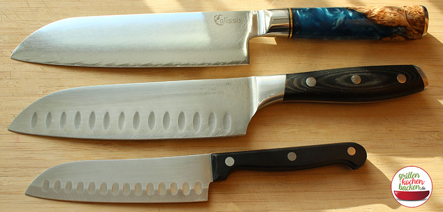 japanische Santoku Messer Test Vergleich - Damastmesser